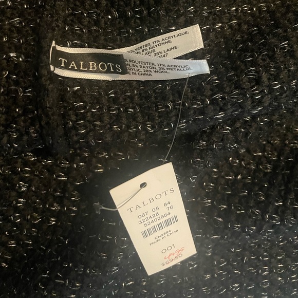 Black w silver bling Talbots winter scarf NWT - Picture 2 of 3